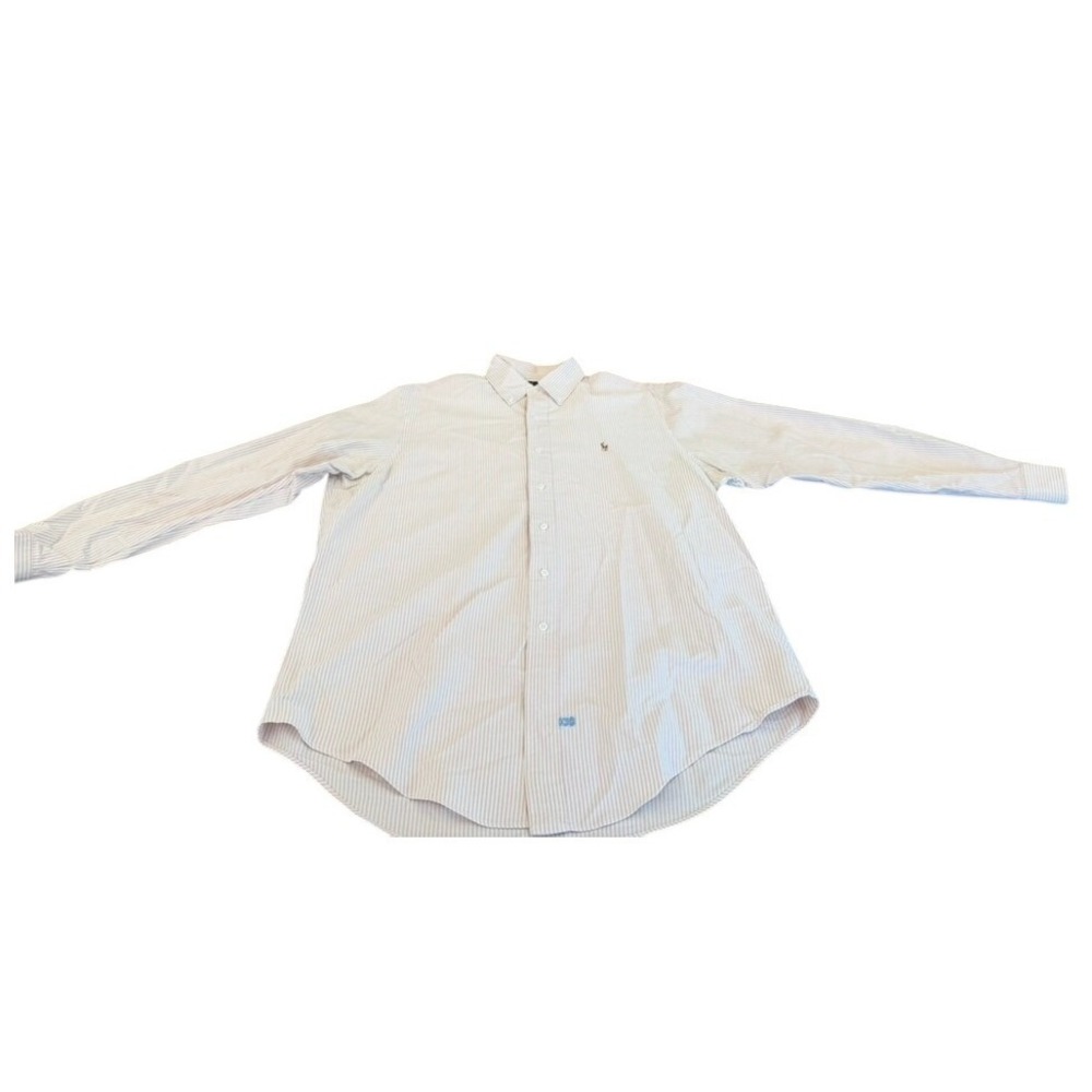 Polo Ralph Lauren Mens Pink White Striped Oxford Button Down Shirt 16-34 Vintage